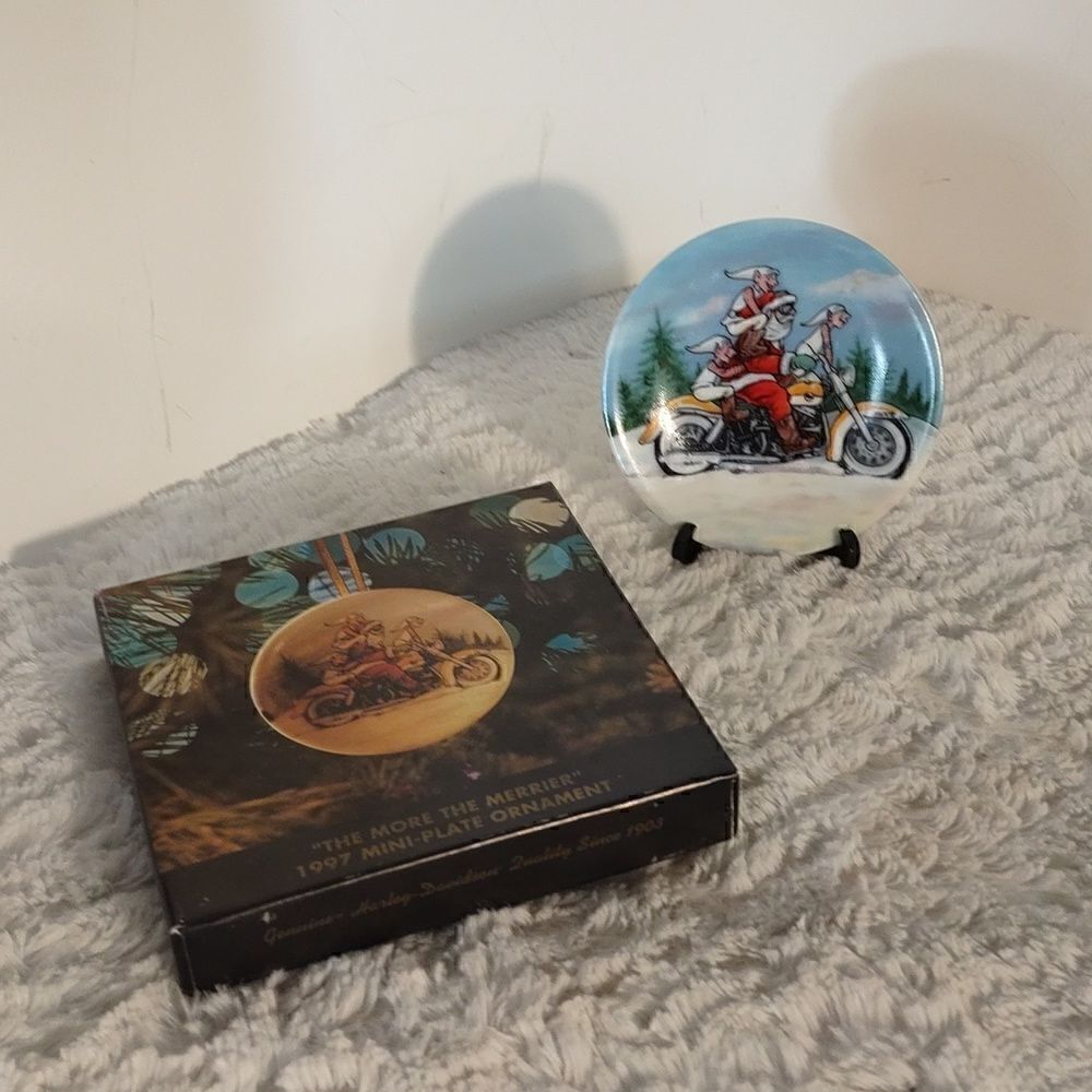 Vtg 1997 Harley-Davidson Mini Plate Ornament